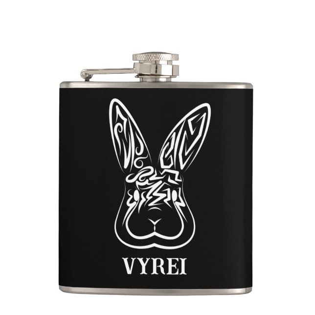 Flasques Lapin tribal noir et blanc (Devant)