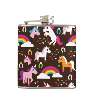 Flasques l'arc-en-ciel de licorne badine le cheval