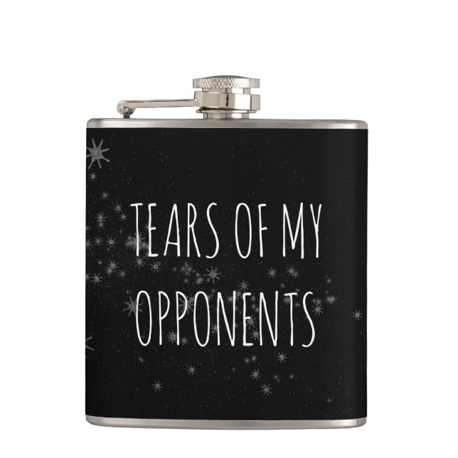 Flasques Larmes de mes adversaires Drôle cadeau Hip Flask (Devant)