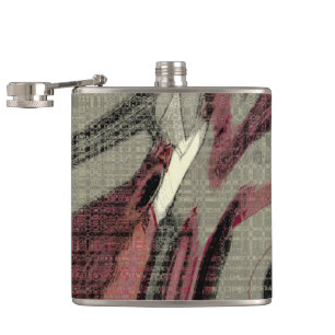 Flasques L'art Abstrait gris et rouge