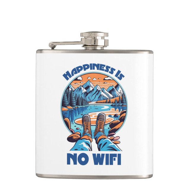 Flasques Le Bonheur C'est Des Bottes De Randonnée Sans Wifi (Devant)