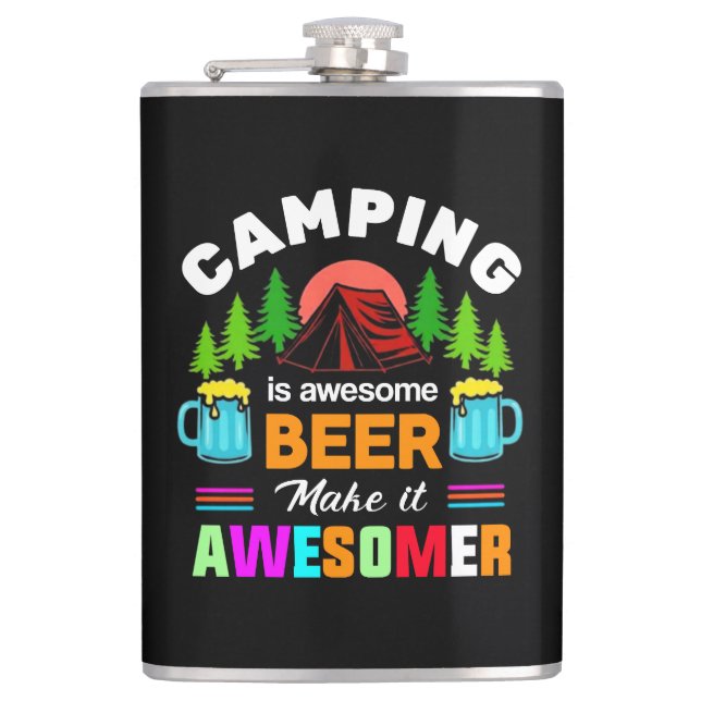 Flasques Le camping est une bière géniale Makeit Awesomer-6 (Devant)