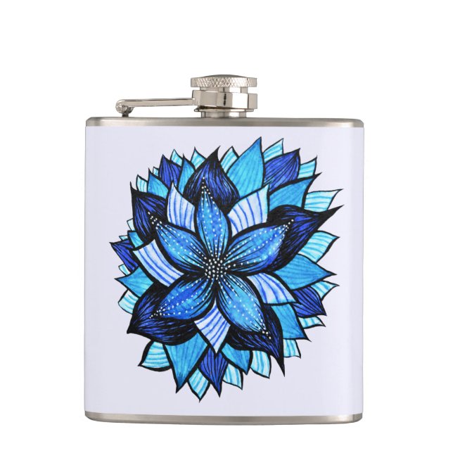 Flasques Le joli mandala bleu abstrait aiment le dessin de (Devant)