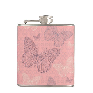 Flasques Le rose de papillon