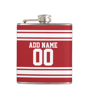 Flasques Le rouge folâtre le Jersey avec votre nom et
