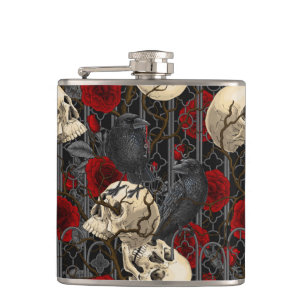 Flasques Le secret de Raven. Illustration gothique sombre e