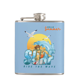 Flasques Le surfeur fait le tour de la vague M