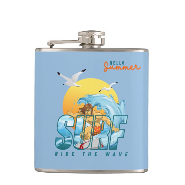 Flasques Le surfeur fait le tour de la vague | M (Devant)
