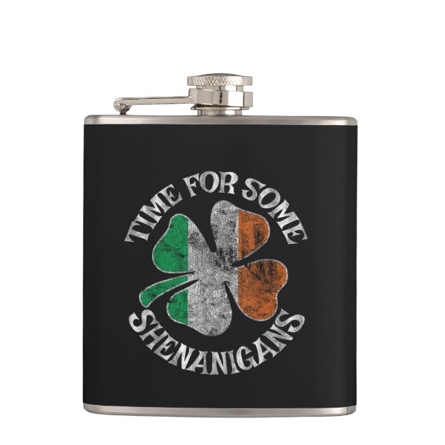 Flasques Le temps de la St. Patrick pour un trèfle de quelq (Devant)