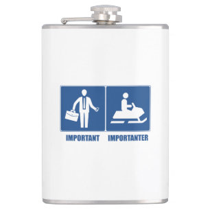 Flasques Le Travail Est Important, La Motoneige Est Importa