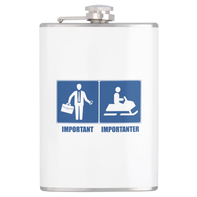 Flasques Le Travail Est Important, La Motoneige Est Importa (Devant)