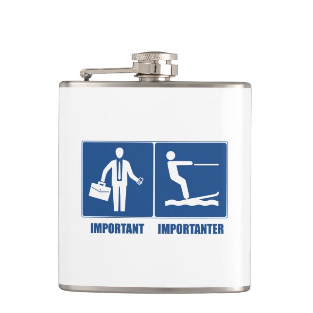 Flasques Le Travail Est Important, Le Ski Nautique Est Impo (Devant)