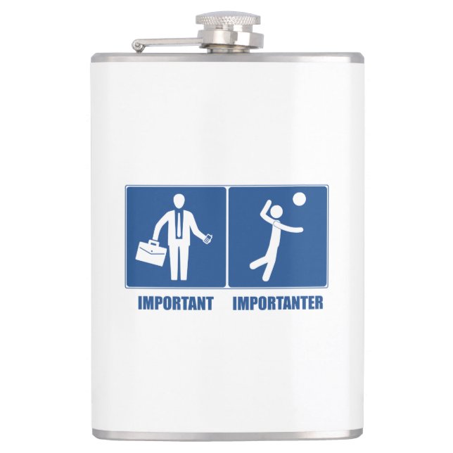 Flasques Le Travail Est Important Le Volley-ball Est Import (Devant)