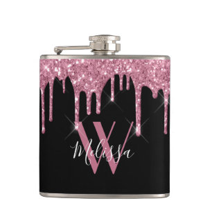 Flasques Lecteurs de Parties scintillant rose vif Monogramm
