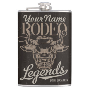 Flasques Légendes personnalisées du rodéo Old West Steer Ro