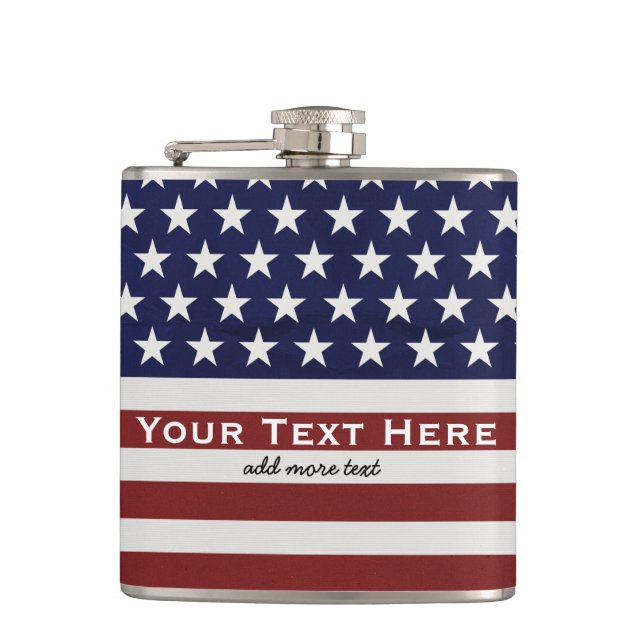 Flasques Les Etats-Unis drapeau américain coutume (Devant)