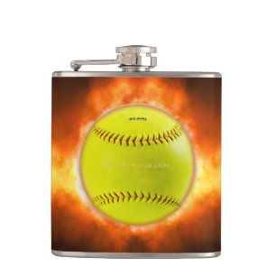 Flasques Les flammes de balle rapide de softball jaune de S