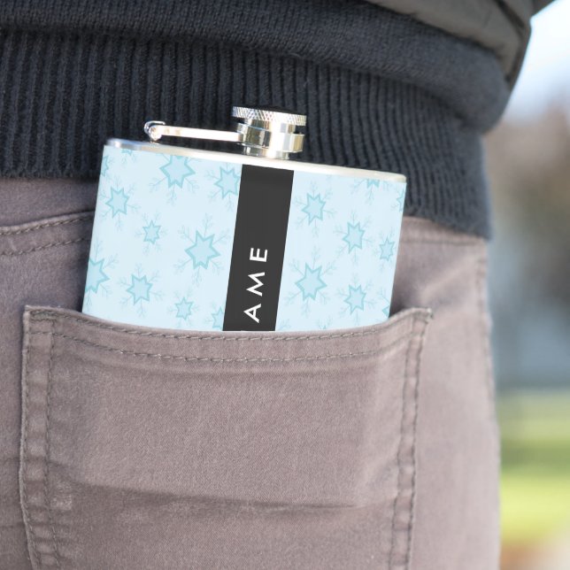 Flasques Les flocons de neige bleu glace, Votre nom, Person (En situation)
