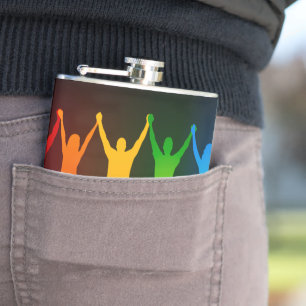 Flasques Les six silhouettes debout de Slipperyjoe, bras le