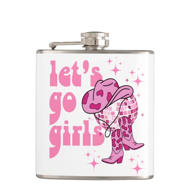 Flasques Lets Go Girls Disco Cowgirl Bachelorette Party (Devant)
