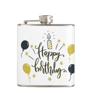 Flasques Lettrage de joyeux anniversaire