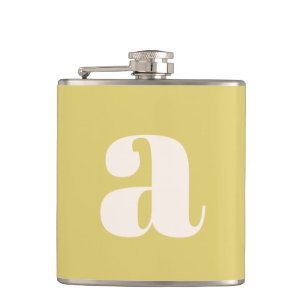 Flasques Lettre Initial Monogramme Moderne Mariage Jaune Cl
