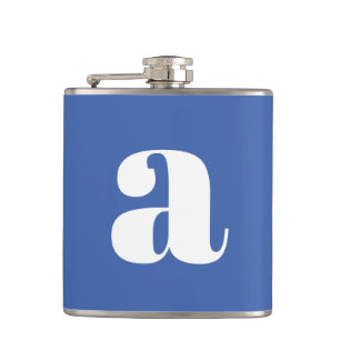 Flasques Lettre initiale de monogramme moderne mariage bleu