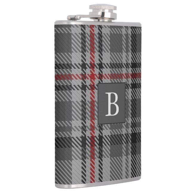 Flasques LETTRE TARTAN GRIS BALMORAL Monogramme (Peut Modif (Droite)