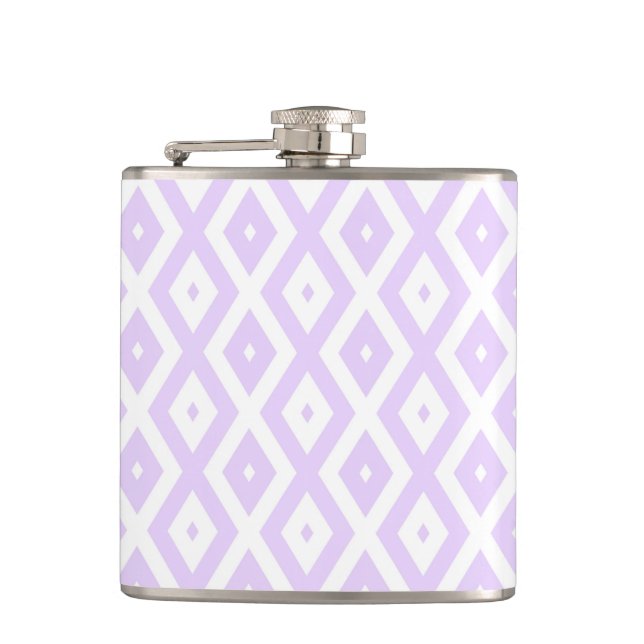 Flasques Lilac motif de diamants violet et blanc (Devant)