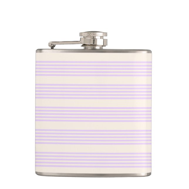 Flasques Lilac violet et beige cinq bandes motif (Devant)