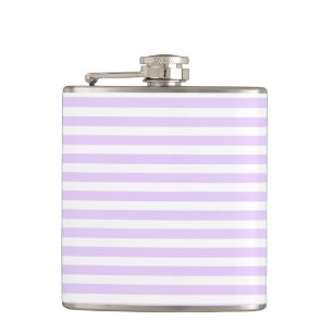 Flasques Lilac violet et blanc bonbons rayures