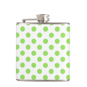 Flasques Lime et pois blancs