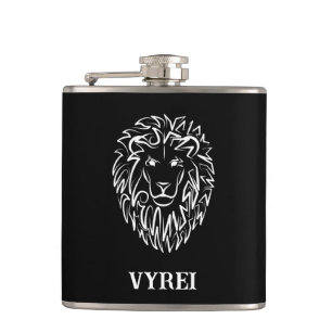 Flasques Lion tribal noir et blanc