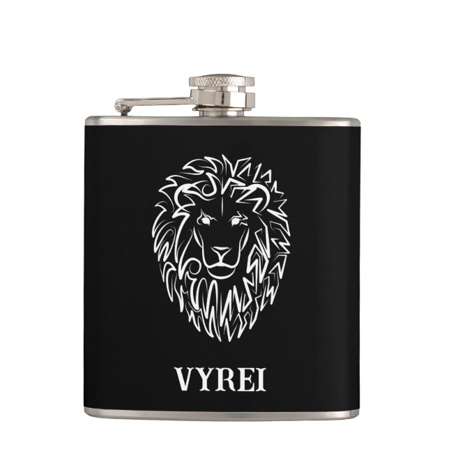 Flasques Lion tribal noir et blanc (Devant)