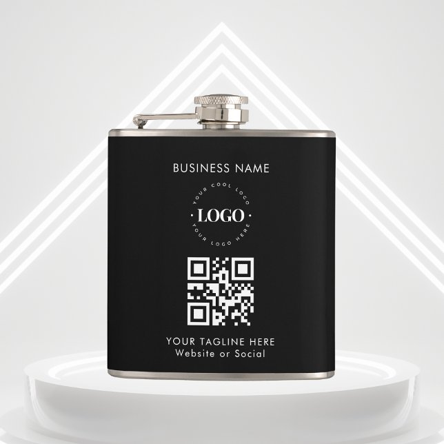 Flasques Logo de l'entreprise personnalisée QR Code et text (Créateur téléchargé)