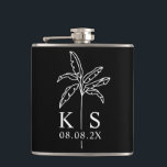 Flasques Logo Mariage Monogramme Personnalisé Palm Tree Sac<br><div class="desc">Logo Mariage Monogramme Personnalisé Palm Tree Sac fourre-tout,  Enregistrer La Date</div>