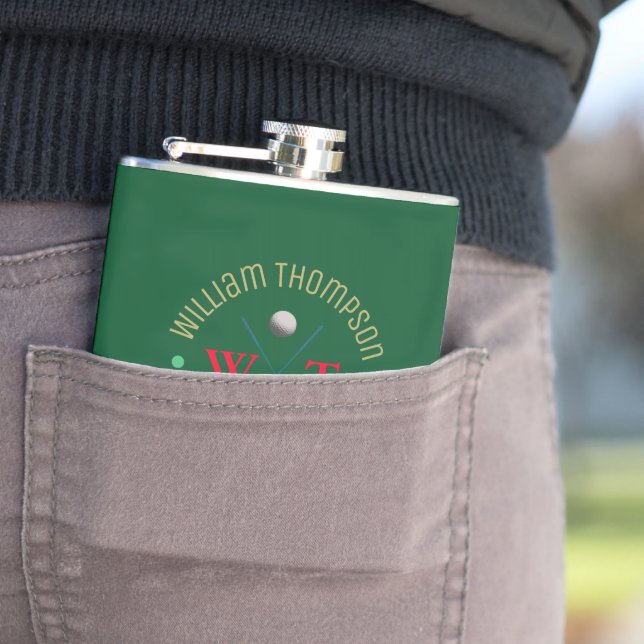 Flasques Logo Monogramme pour un joueur de golf Green (In Situ)
