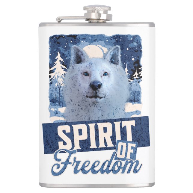 Flasques Loup Arctique Esprit de liberté Création faunique (Devant)
