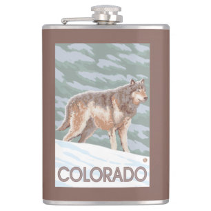 Flasques Loup gris StandingColorado