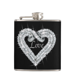 Flasques Love Diamond Heart Flask