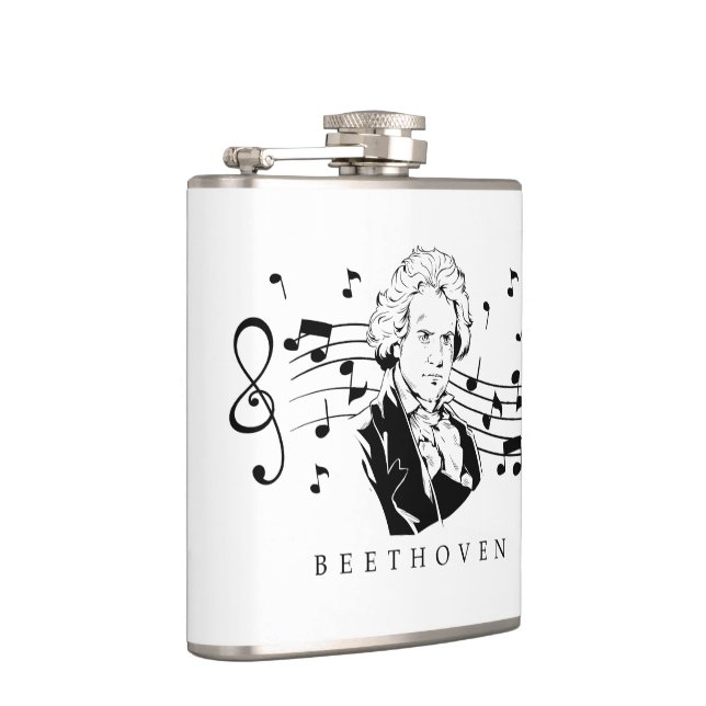 Flasques Ludwig van Beethoven Portrait et buste avec des no (Droite)
