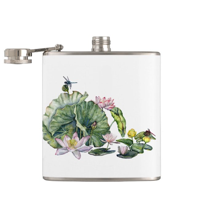 Flasques Lys d'eau japonais et fleurs de Lotus (Ouvert)