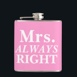 Flasques M. S. TOUJOURS la fiole de la fiancée droite<br><div class="desc">Simple et mignon,  personnalisable Mme TOUJOURS Right Bride's Flask.</div>