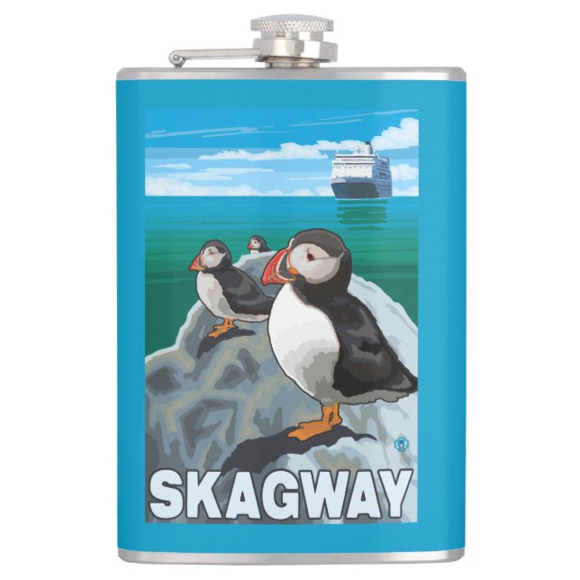 Flasques Macareux et bateau de croisière - Skagway, Alaska (Devant)