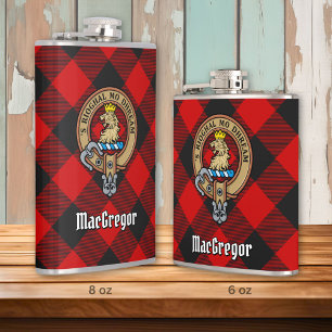 Flasques MacGregor Crest sur Rob Roy Tartan