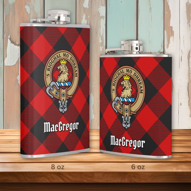 Flasques MacGregor Crest sur Rob Roy Tartan (Créateur téléchargé)