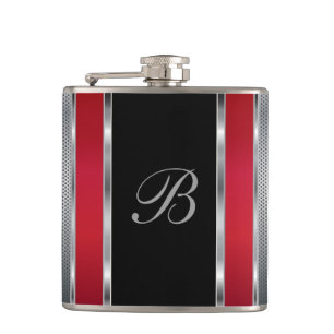 Flasques Maillage argenté monogramme et rouge
