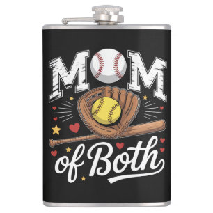 Flasques Maman de deux Baseball Softball de jour de match