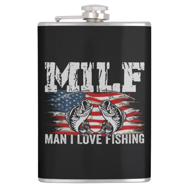 Flasques Man I Love Pêche Vinyl Wrapped Flask (Devant)