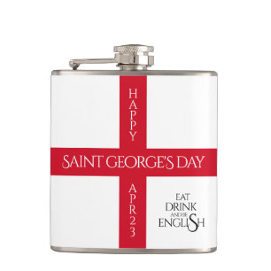 Flasques Manger boire et être anglais St George's Cross Dra